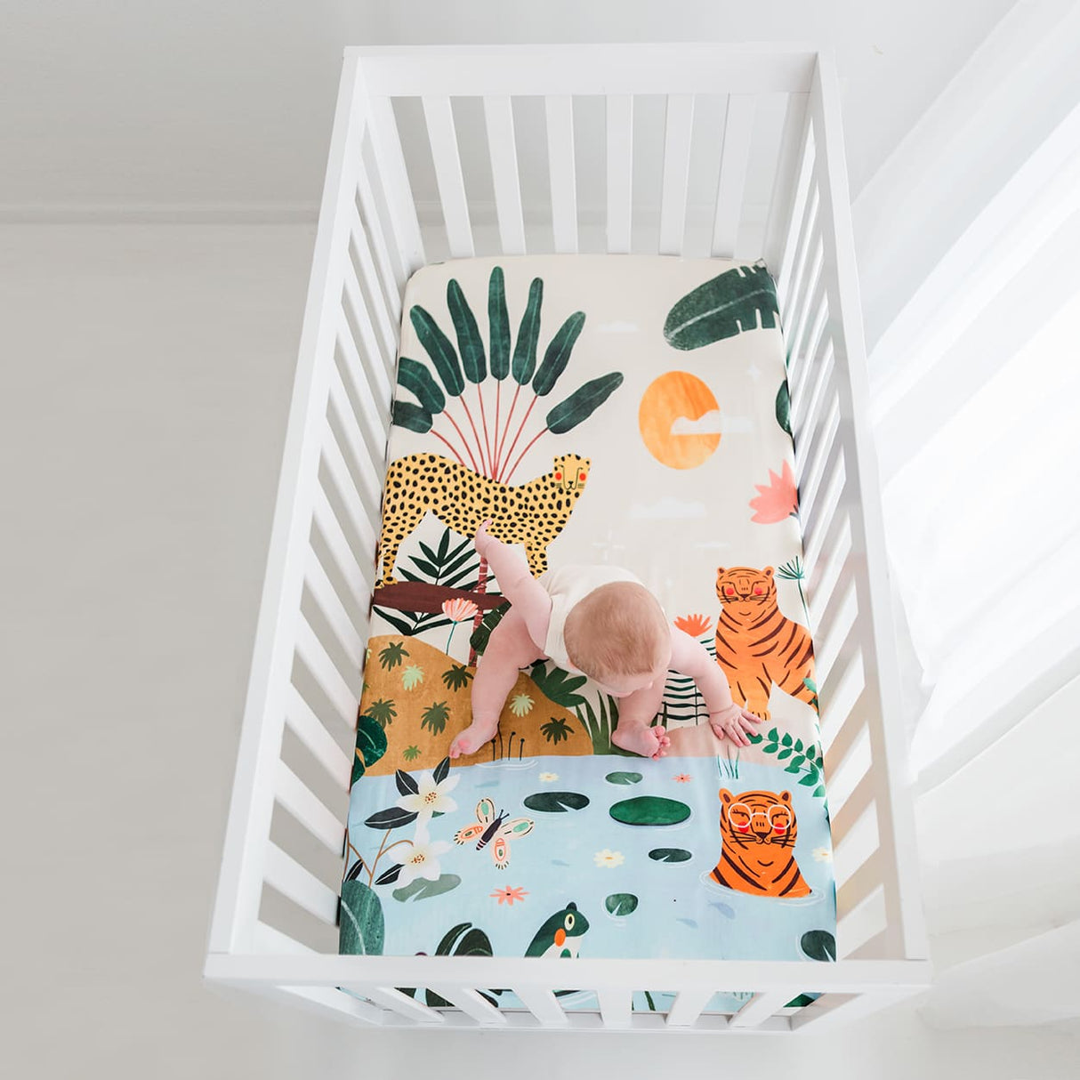 In The Jungle Standard Size Crib Sheet - HoneyBug 