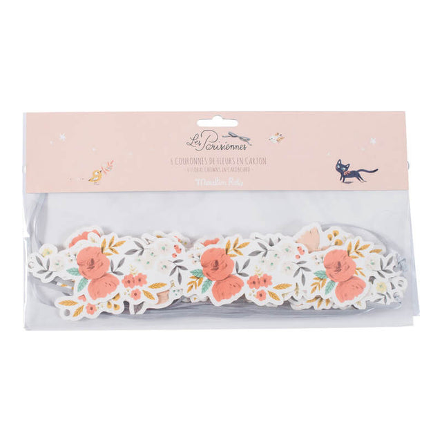 6 Floral Cardboard Crowns - HoneyBug 