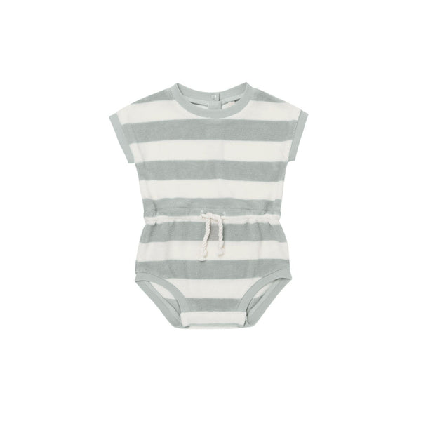 Terry Retro Romper | Sky Stripe - HoneyBug 