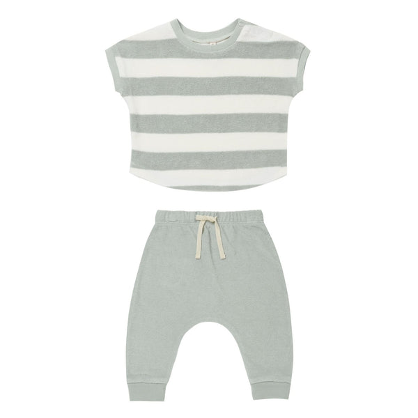 Terry Tee + Pant Set | Sky Stripe - HoneyBug 