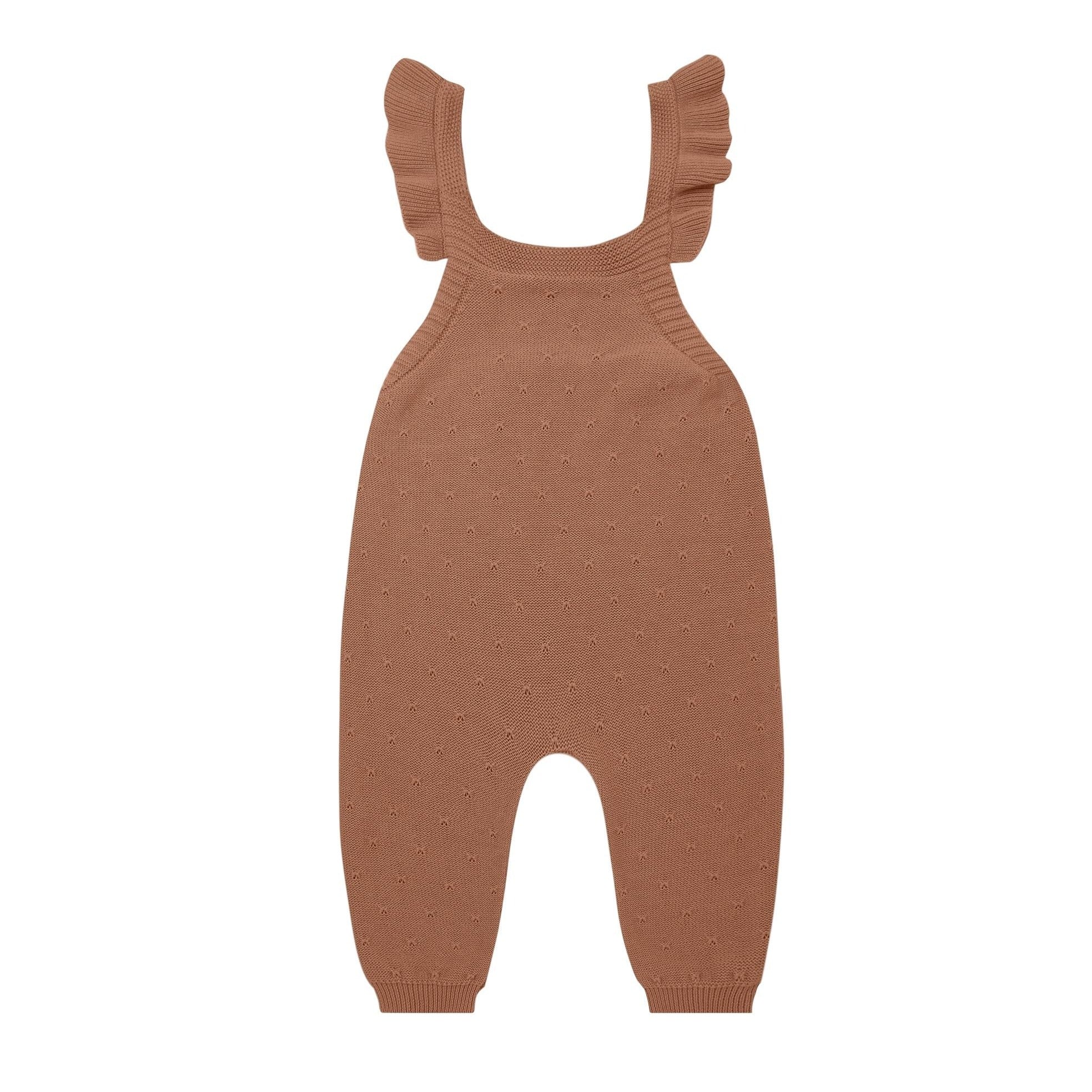 Pointelle Knit Overalls | Amber - HoneyBug 