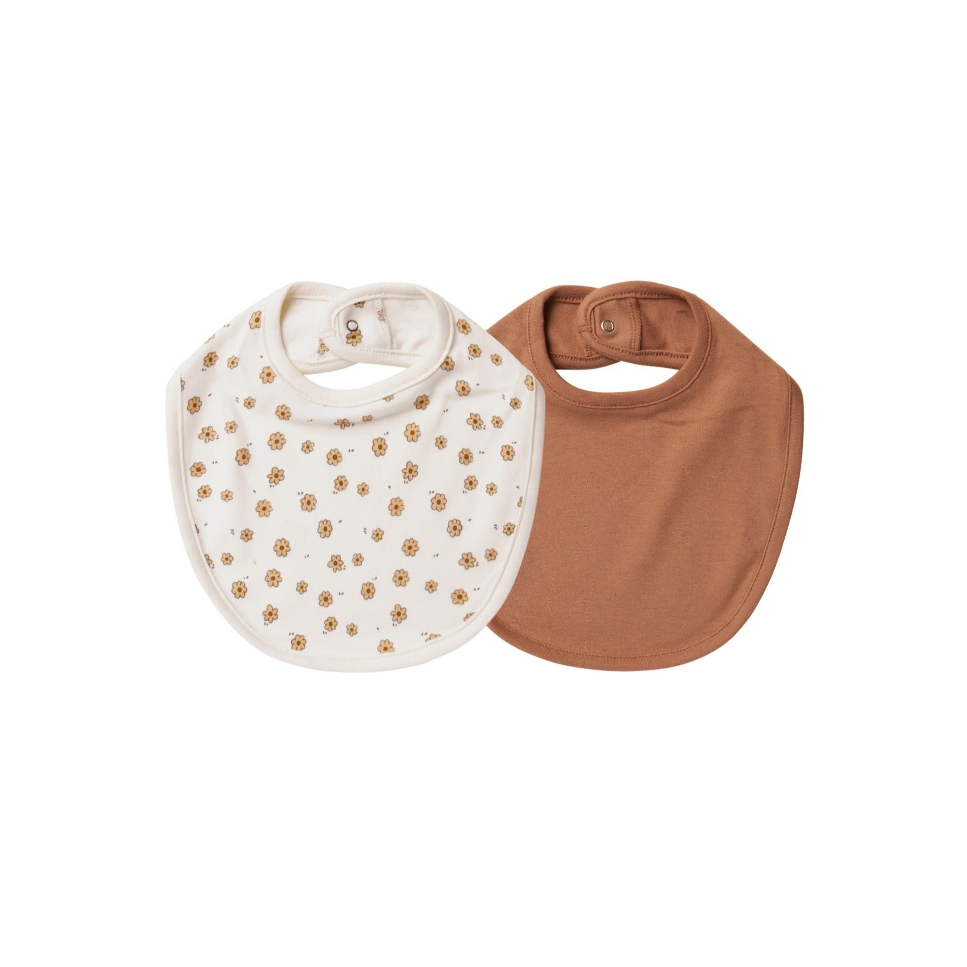 Jersey Snap Bibs Set | Daisy Confetti, Amber - HoneyBug 