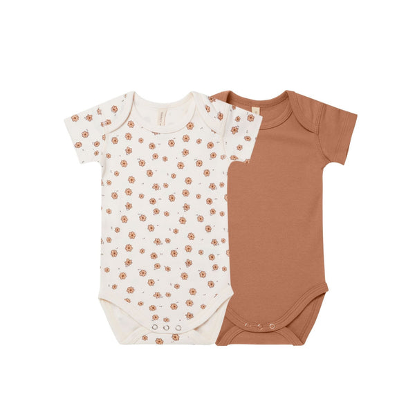 Jersey Bodysuit 2-Pack | Daisy Confetti, Amber - HoneyBug 