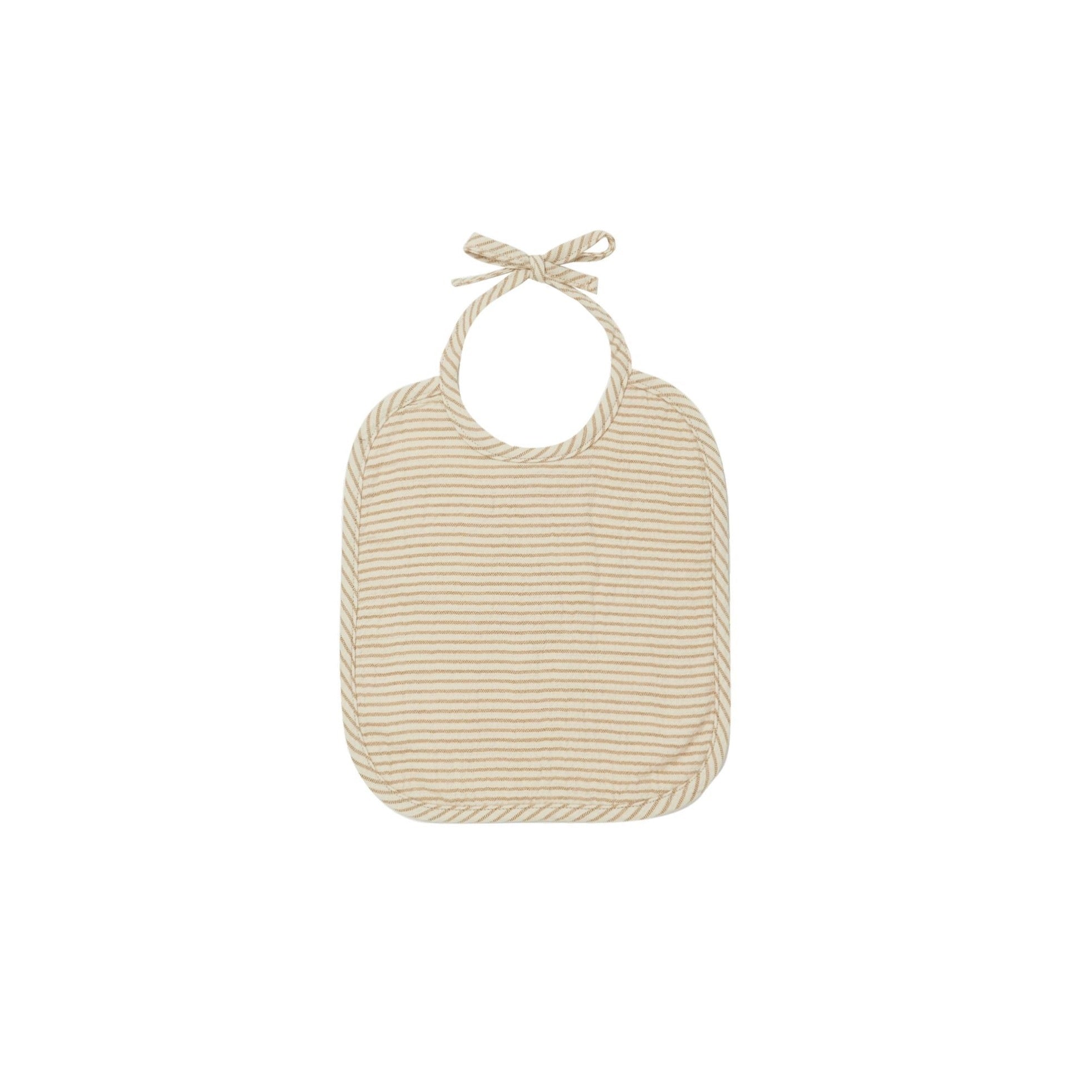 Woven Tie Bib | Ochre Stripe - HoneyBug 