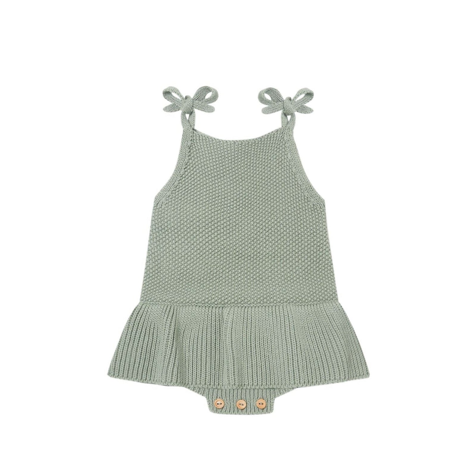 Knit Ruffle Romper | Spruce - HoneyBug 