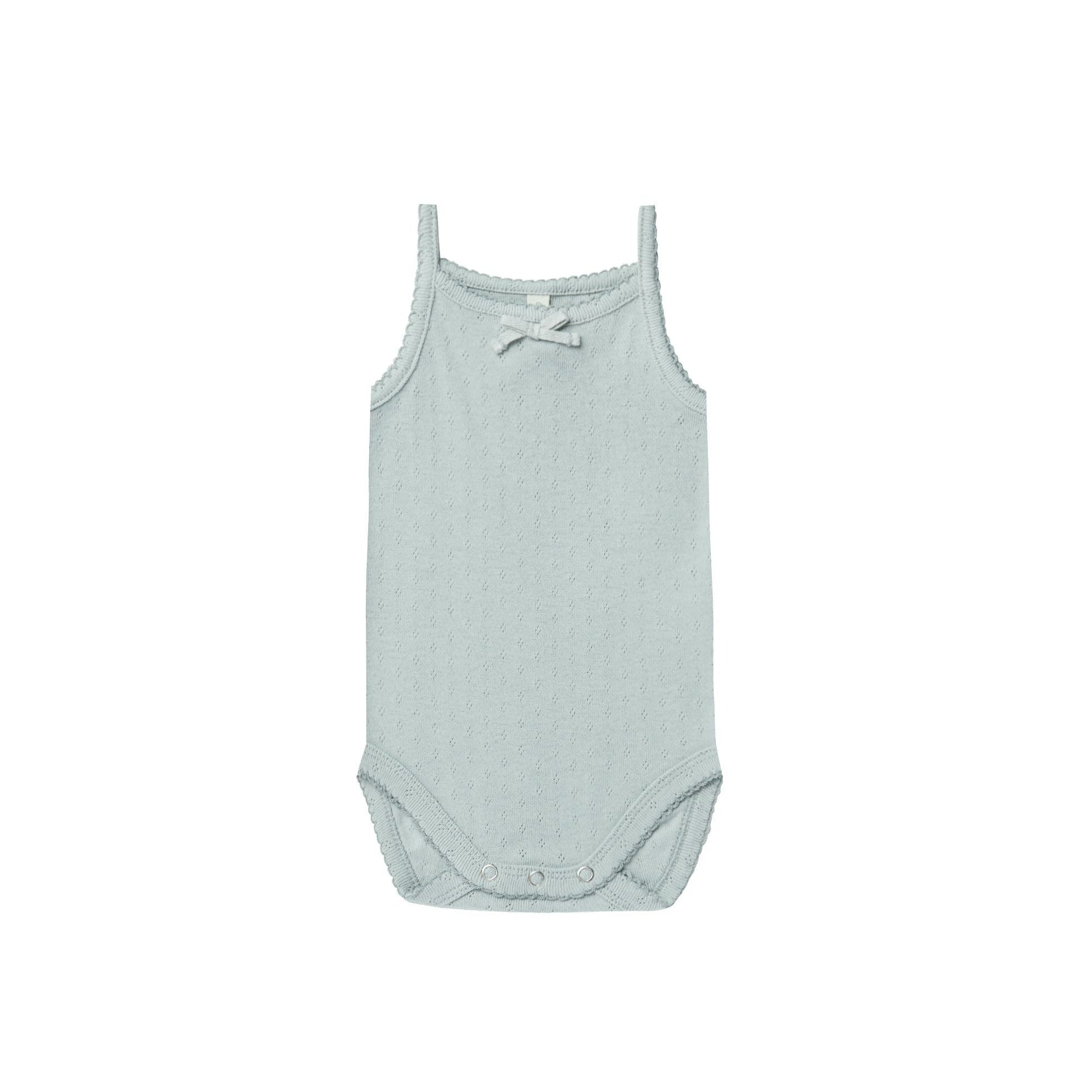 Pointelle Tank Bodysuit | Sky - HoneyBug 