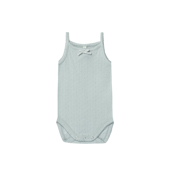 Pointelle Tank Bodysuit | Sky - HoneyBug 