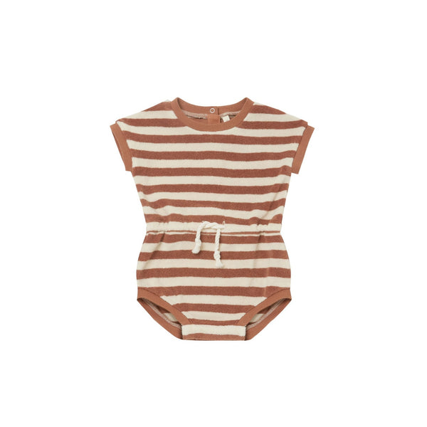 Terry Retro Romper | Amber Stripe - HoneyBug 