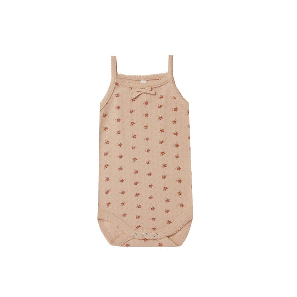 Pointelle Tank Bodysuit | Blush Ditsy - HoneyBug 