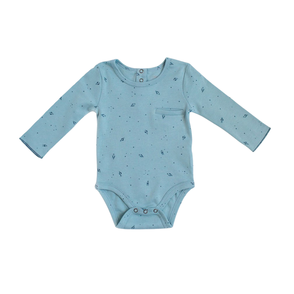 Organic Pocket One-Piece - Rocketman - HoneyBug 