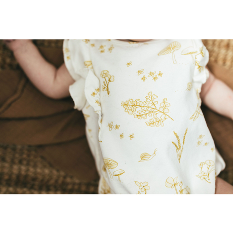 Sleeveless Flutter Romper - Botanica - HoneyBug 