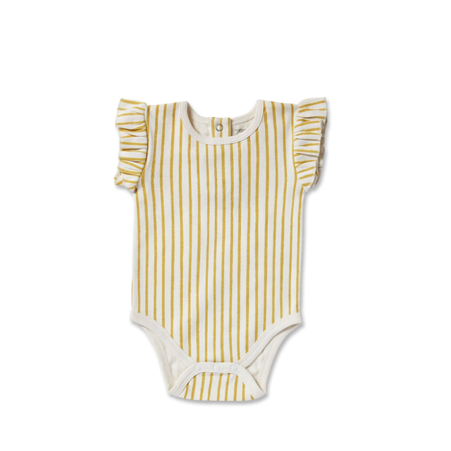 Sleeveless Ruffle One-Piece - Marigold - HoneyBug 