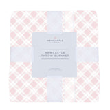 Primrose Pink Plaid Cotton Muslin Throw Blanket - HoneyBug 