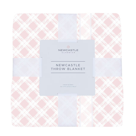 Primrose Pink Plaid Cotton Muslin Throw Blanket - HoneyBug 