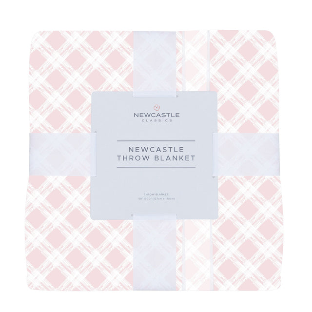 Primrose Pink Plaid Cotton Muslin Throw Blanket - HoneyBug 