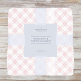 Primrose Pink Plaid Cotton Muslin Throw Blanket - HoneyBug 