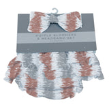 Western Stripe Ruffle Cotton Bloomer Headband Set - HoneyBug 