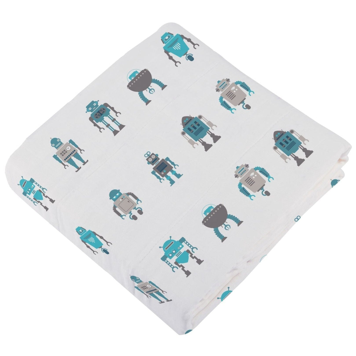 Robots Cotton Muslin Newcastle Blanket - HoneyBug 
