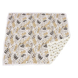 Hungry Giraffe and Animal Print Bamboo Muslin Newcastle Blanket - HoneyBug 