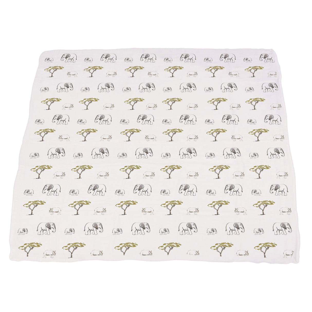 Hear Me Roar Lion and Rhinos and Elephants Bamboo Newcastle Blanket - HoneyBug 