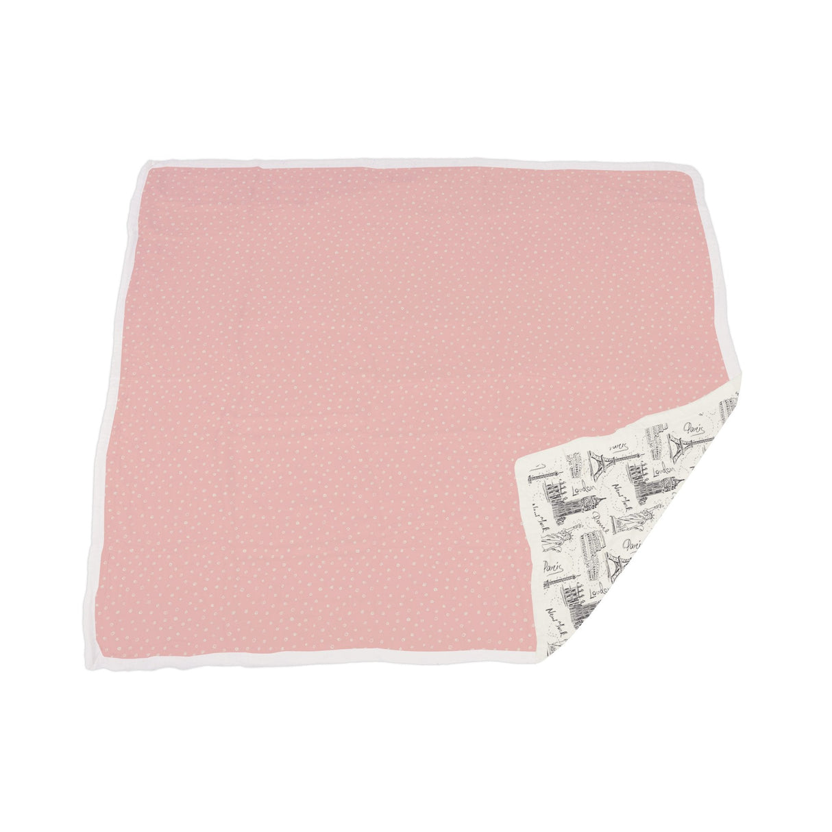 Pearl Polka Dot and London, Paris, New York Bamboo Newcastle Blanket - HoneyBug 