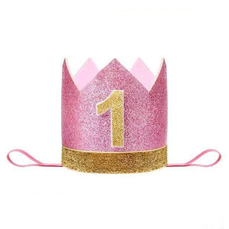 Pink First Birthday Crown